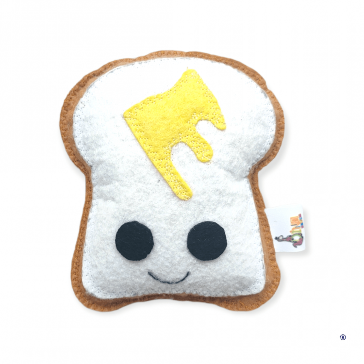 Dino Ekmek Dilimi 12 cm (Catnip + Kedi Zili) Kahverengi