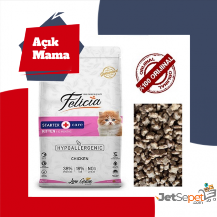 Felicia Tavuklu Az Tahıllı HypoAllergenic (Yavru) Açık Kedi Maması Paketten Bölme 1 kg