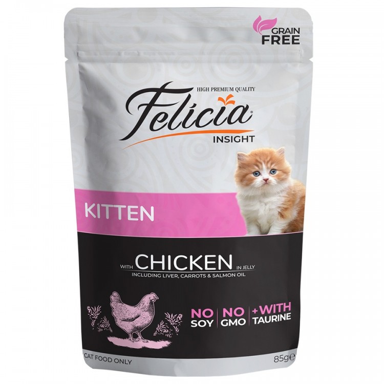 Felicia Tahılsız Yavru Tavuklu Yaş Kedi Maması 85 gr
