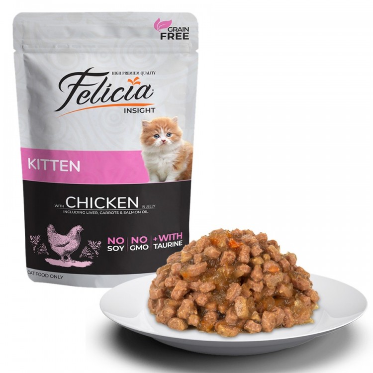 Felicia Tahılsız Yavru Tavuklu Yaş Kedi Maması 85 gr