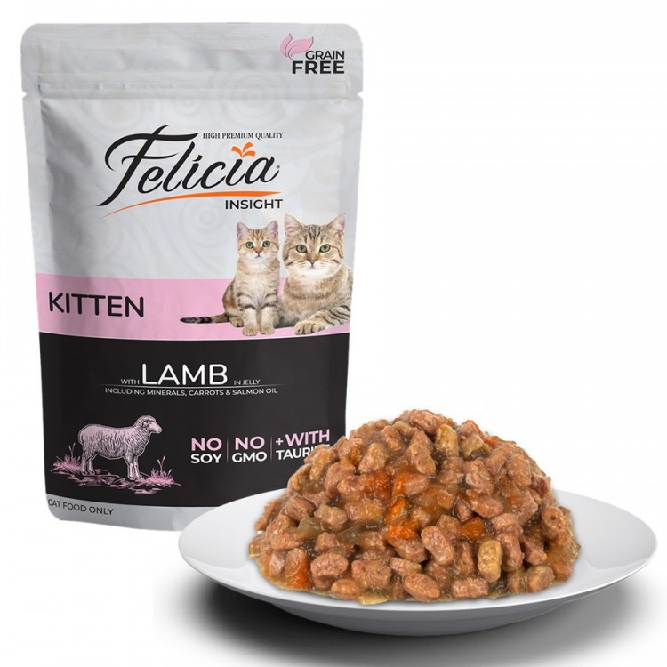Felicia Tahılsız Yavru Kuzu Etli Yaş Kedi Maması 85 gr