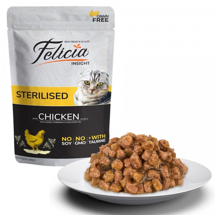 Felicia Tahılsız Sterilised Tavuklu Yaş Kedi Maması 85 gr