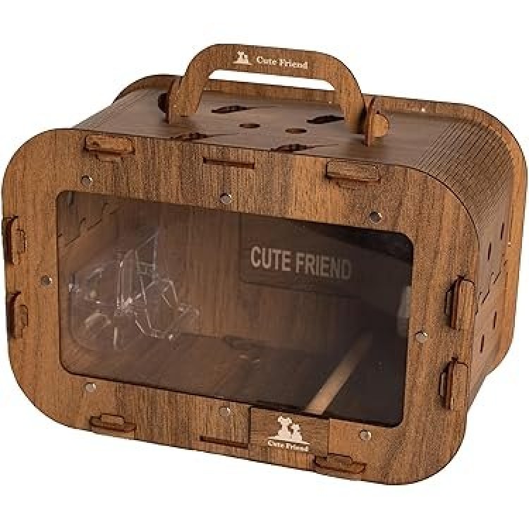 Ahşap Kuş Taşıma Çantası (30x16x20h) (Yemlik ve Suluklu)