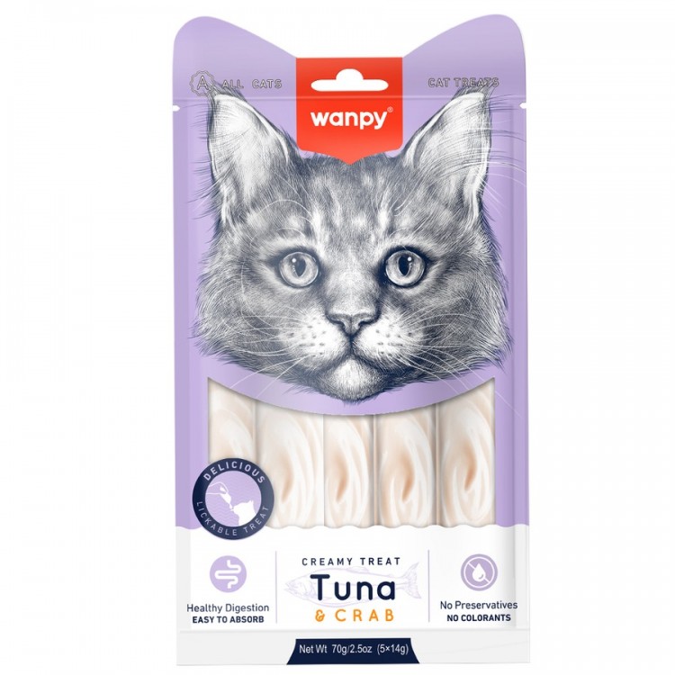 Wanpy Ton & Yengeçli Kedi Krem Ödül 5*14 gr