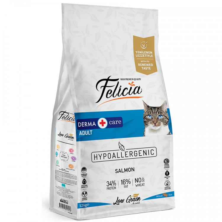 Felicia Somonlu Az Tahıllı HypoAllergenic Yetişkin Kedi Maması 12 kg