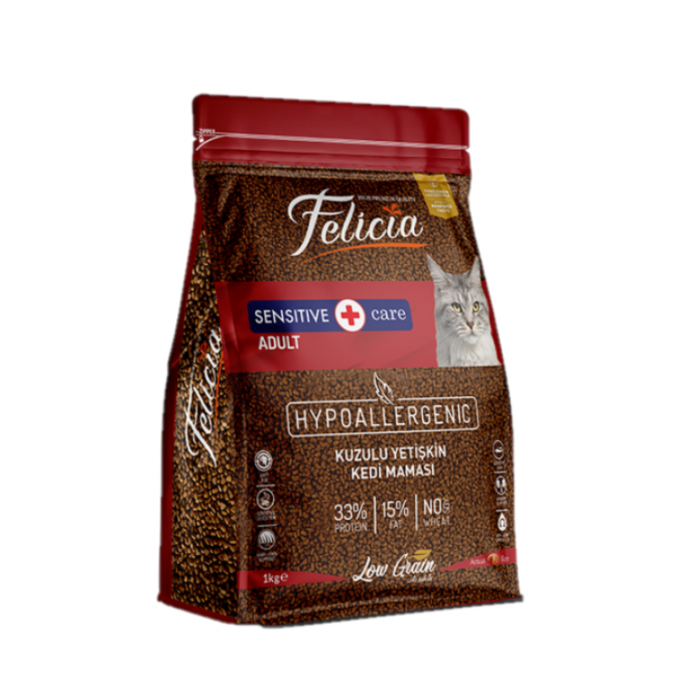 Felicia Kuzulu Az Tahıllı HypoAllergenic Yetişkin Kedi Maması 1 kg